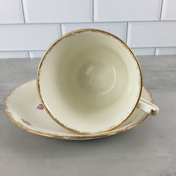 James Kent Floral Tea Cup Saucer Longton England Pink Blue Yellow Flowers - Picture 7 of 11